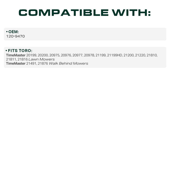 120-9470 Mower Traction Belt Replacement for Toro 21199, 20199 & More | Aramid Cord