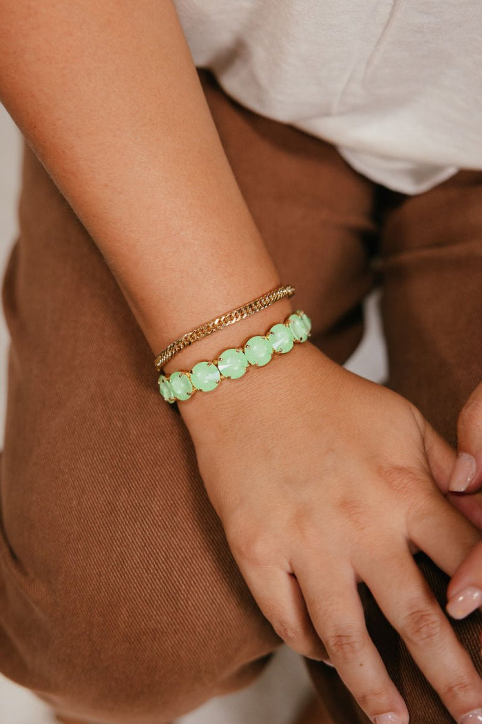 12MM Extra Credit Bracelet in Green - Macoma Boutique315 Jewelry