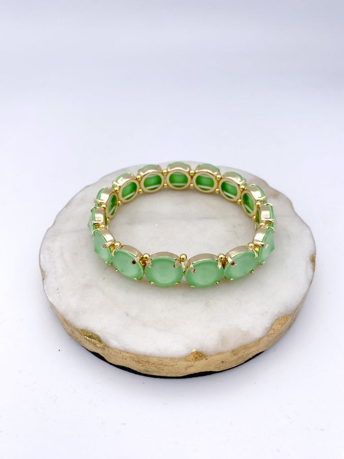 12MM Extra Credit Bracelet in Green - Macoma Boutique315 Jewelry