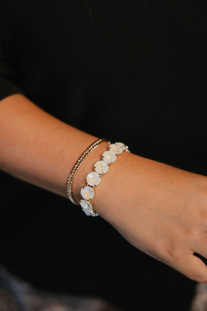 12MM Extra Credit Bracelet in Milky White - Macoma Boutique315 Jewelry