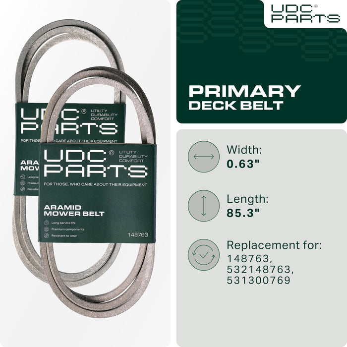 148763, 532148763 Mower Deck Belt Replacement for Craftsman & More | Aramid Cord