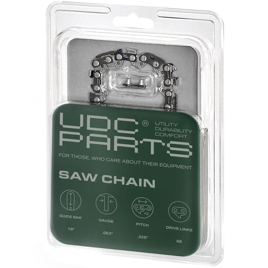 18-Inch Chainsaw Chain / L68 / .063 Gauge 68 Drive Links .325' Pitch/Low-Kickback and Low-Vibration/Fits Stihl - 1 Pack