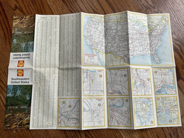1962 Southeastern United States Highway Transportation Travel Road Map