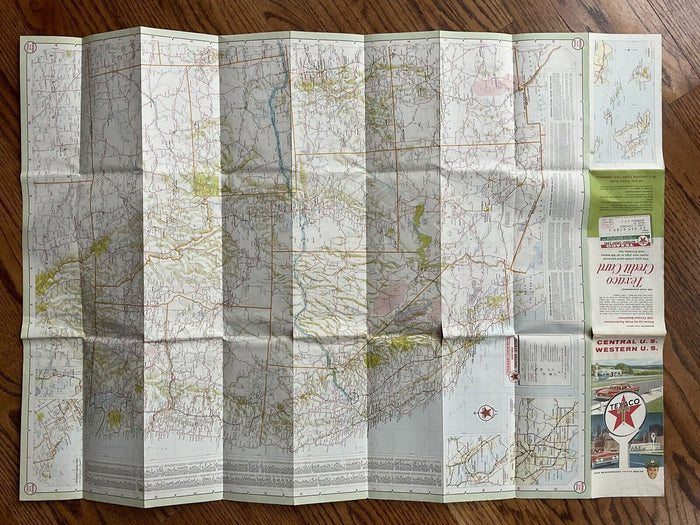 1963 Texaco Central and Western US Highway Transportation Travel Road Map