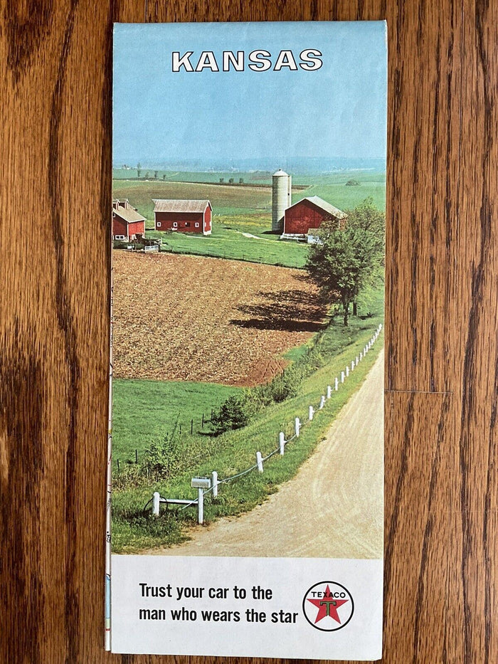 1966 Official Kansas State Highway Transportation Travel Road Map with Cities
