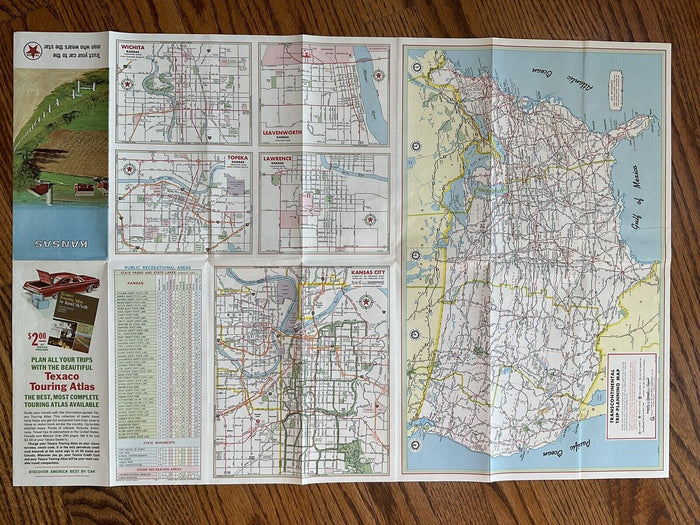 1966 Official Kansas State Highway Transportation Travel Road Map with Cities