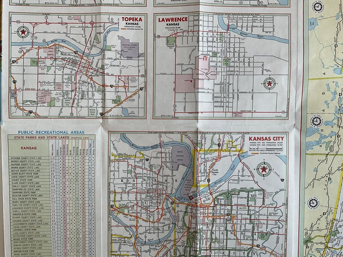 1966 Official Kansas State Highway Transportation Travel Road Map with Cities