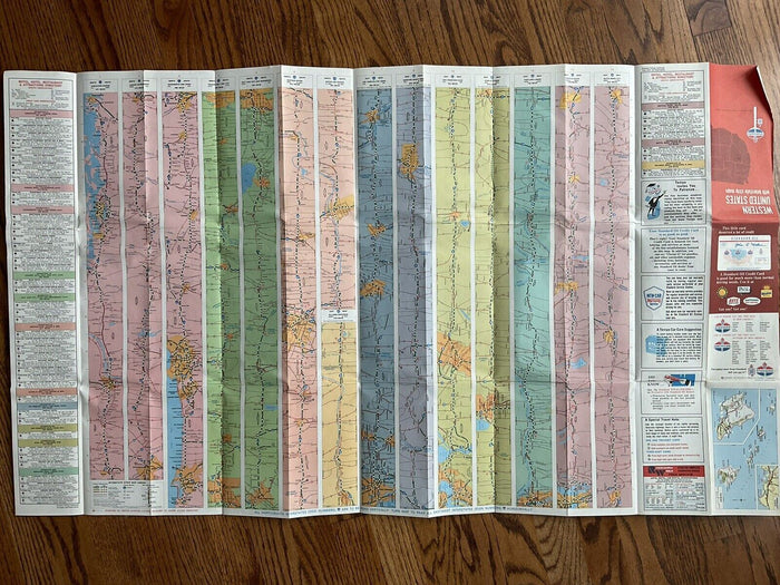 1970 Standard Oil Western US American Interstate Strips Highway Travel Road Map