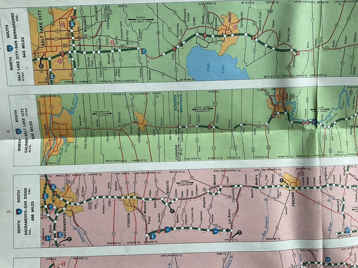 1970 Standard Oil Western US American Interstate Strips Highway Travel Road Map