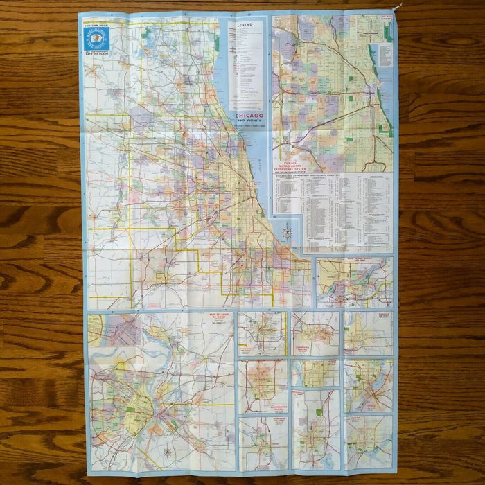 1971 Official Illinois State Highway Transportation Travel Road Map