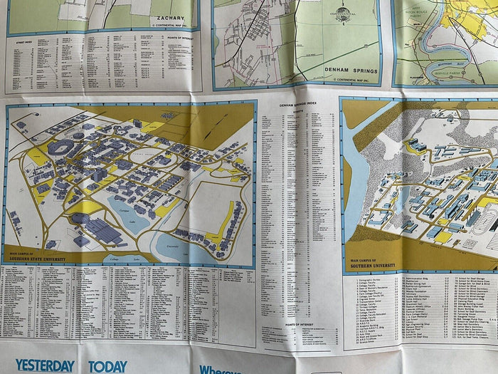 1982 Official Baton Rouge Louisiana Transportation Travel Road Map with Cities