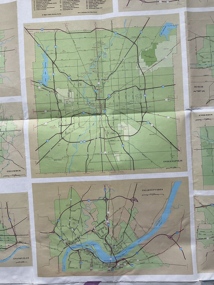 1995-1996 Official Indiana State Highway Transportation Travel Road Map