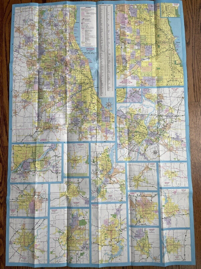 1997-1998 Official Illinois State Highway Transportation Travel Road Map