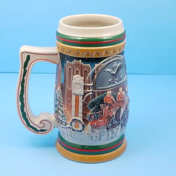 1997 Budweiser Christmas Stein Home For The Holidays Mug COA Ceramarte CS313