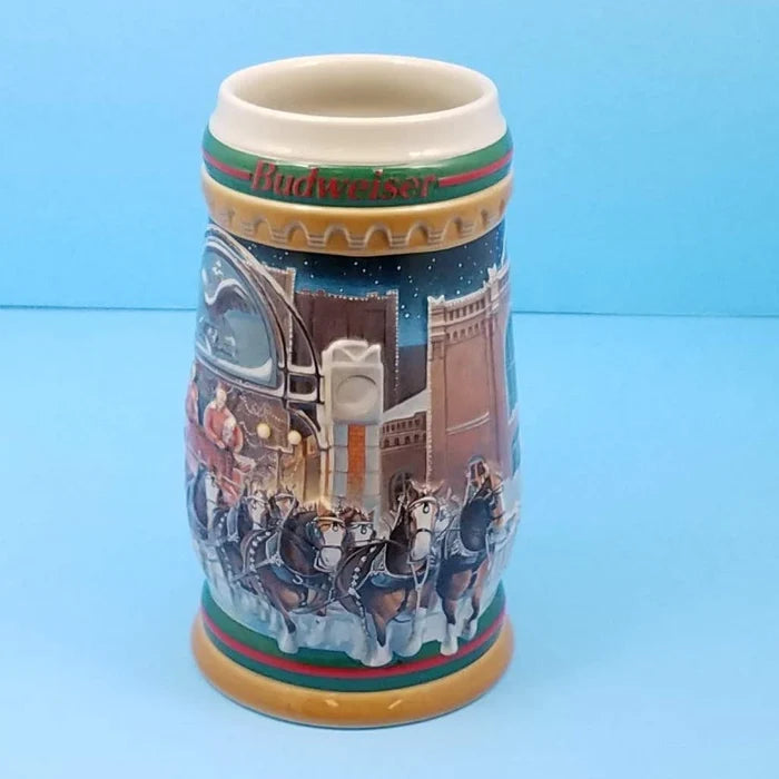 1997 Budweiser Christmas Stein Home For The Holidays Mug COA Ceramarte CS313