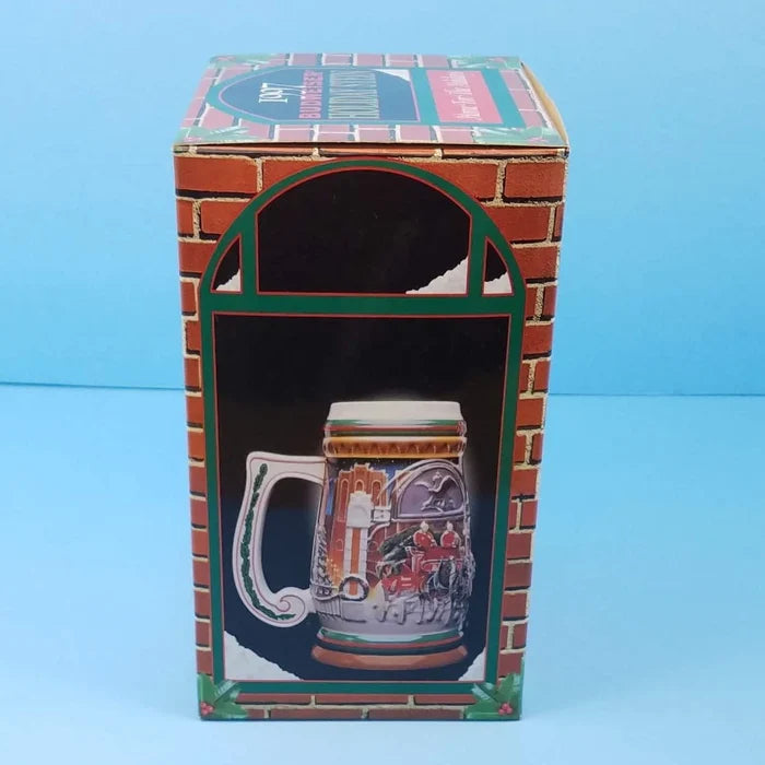 1997 Budweiser Christmas Stein Home For The Holidays Mug COA Ceramarte CS313