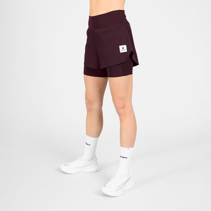 Saysky 2 in 1 Pace Shorts 3'' Burgundy 512 SW40002