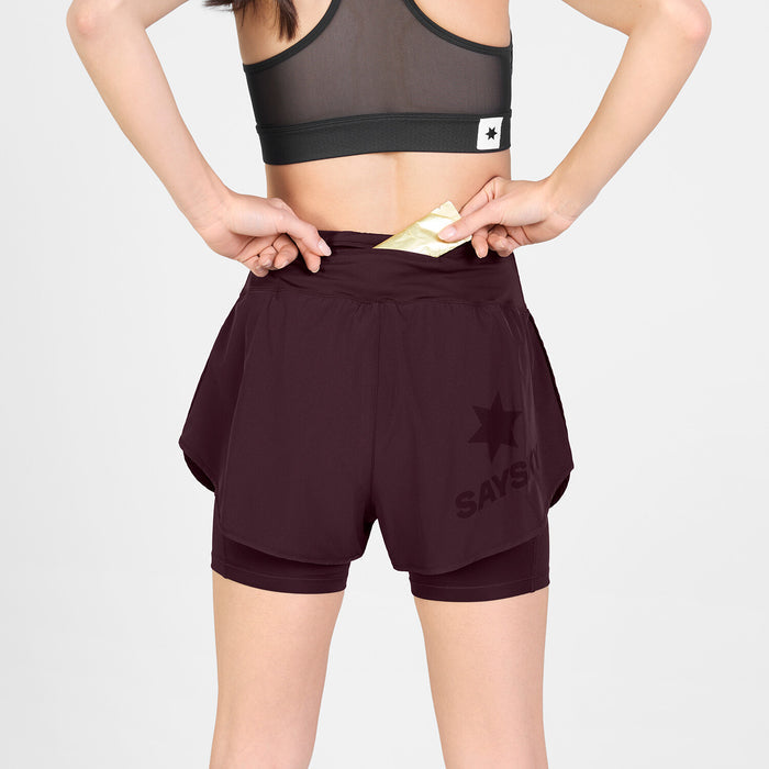 Saysky 2 in 1 Pace Shorts 3'' Burgundy 512 SW40002