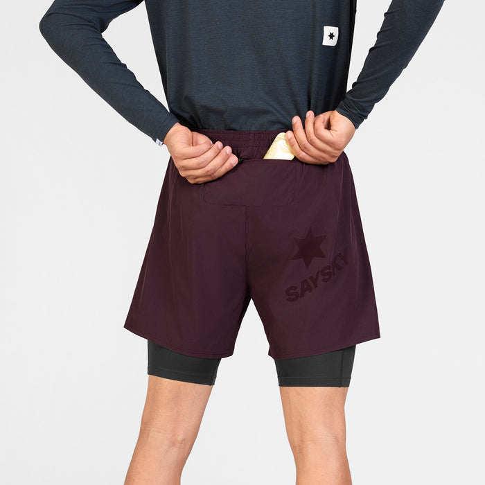 Saysky 2 in 1 Pace Shorts 5'' Burgundy 512 SM40002