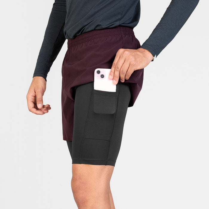 Saysky 2 in 1 Pace Shorts 5'' Burgundy 512 SM40002
