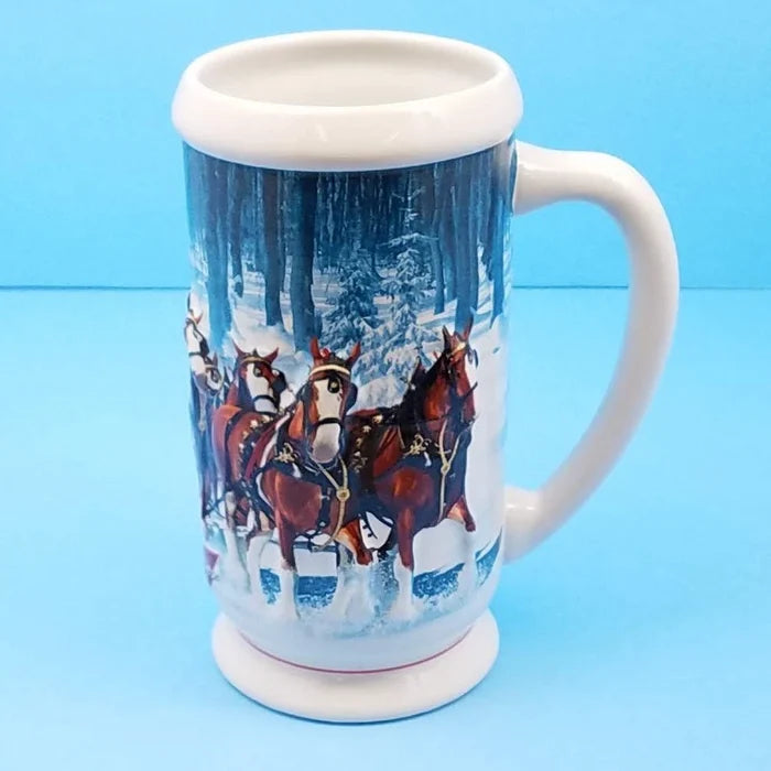 2007 Budweiser Stein Christmas Mug Box & COA Winter's Calm CS678 Ceramarte