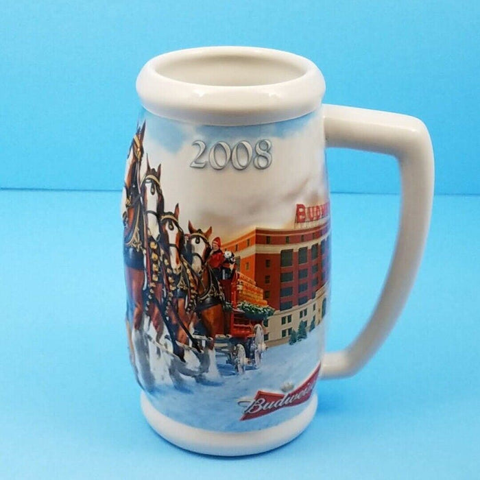 2009 Christmas Budweiser Stein Mug Gift Box and COA A Holiday Tradition CS699