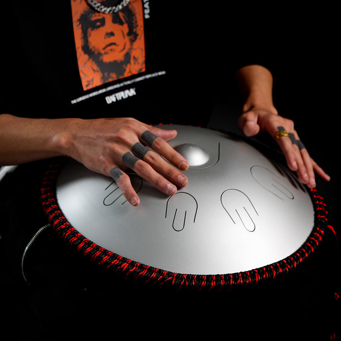 432Hz Mini Handpan - 9 notes 14 inch Copper Steel Tongue Drum Warm and Relaxing Tuning for Beginners