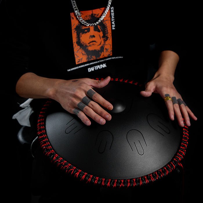 432Hz Mini Handpan - 9 notes 14 inch Copper Steel Tongue Drum Warm and Relaxing Tuning for Beginners