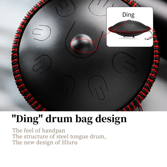 432Hz Mini Handpan - 9 notes 14 inch Copper Steel Tongue Drum Warm and Relaxing Tuning for Beginners