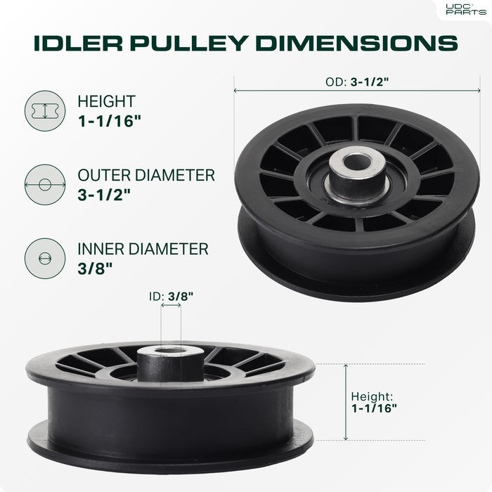 539110311 Idler Pulley Replacement for Husqvarna Craftsman and Poulan Mower 14259 607163 MZ6125 RZ3016 RZ4219 RZ4619