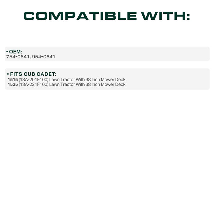 754-0641, 954-0641 Mower Deck Belt Replacement for Cub Cadet & More | 38-in Deck | Aramid Cord