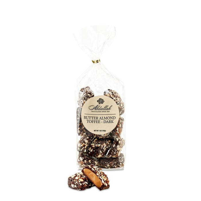 7oz Bag Butter Almond Toffee-Dark Chocolate
