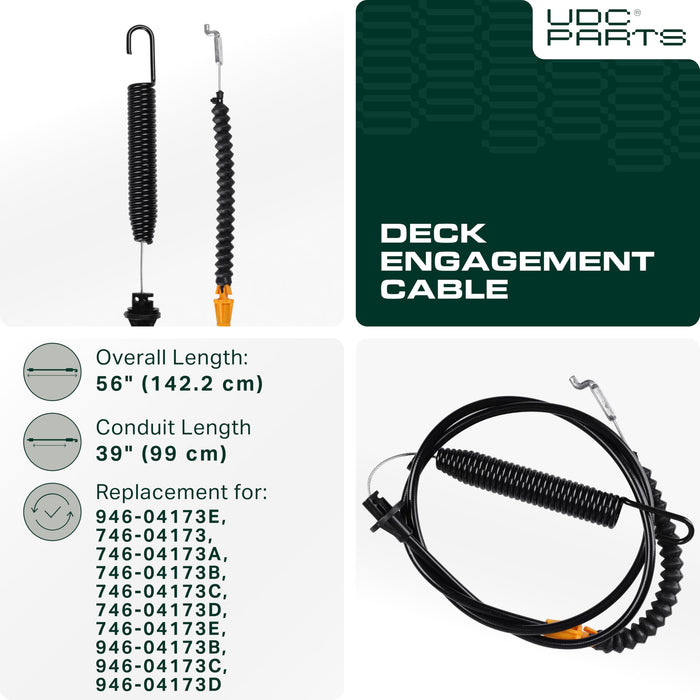 946-04173E Deck Engagement Cable Replacement for MTD Troy Bilt 946-04173C 746-04173B 746-04173 746-04173A 946-04173B 946-04173D 746-04173C 746-04173D 746-04173E Bronco Horse Pony LT1500