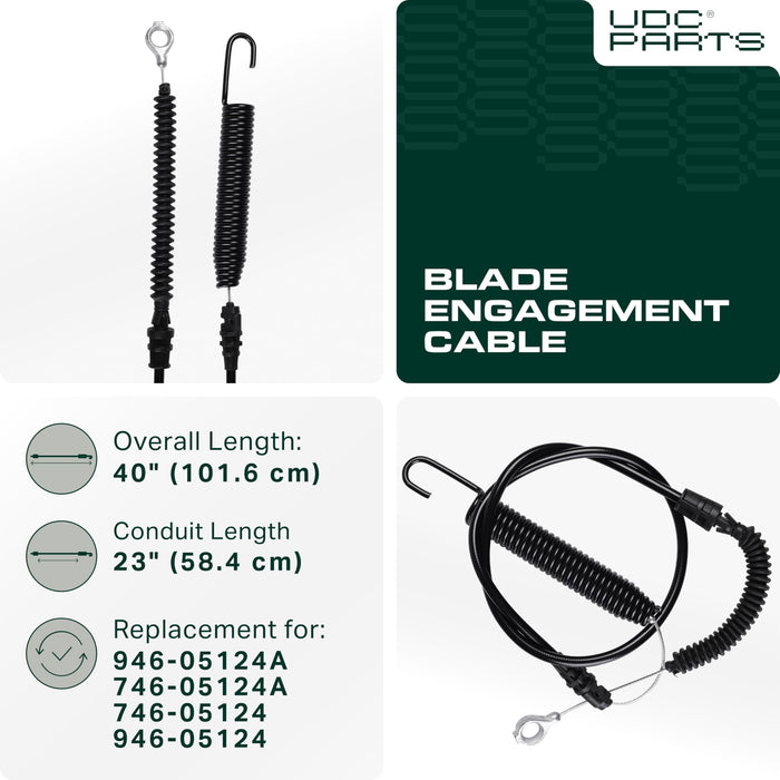946-05124A Blade Engagement Cable 32 Inch Replacement for Troy Bilt Pony Bronco MTD Craftsman Huskee LT4200 746-05124A 746-05124 946-05124 TB42 TB46 T1000 T1100
