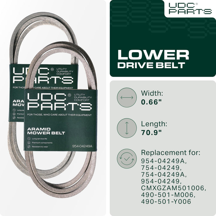 954-04249 Mower Drive Belt Replacement for Craftsman LT2000 | Troy-Bilt Pony, Huskee LT4200 & More | Aramid Cord