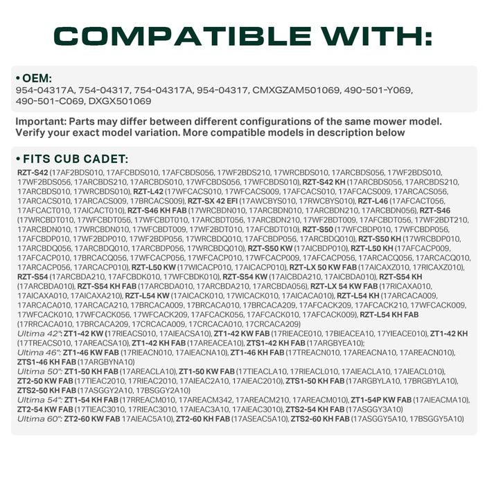 954-04317A, 754-0498 Mower Drive Belt Replacement for Troy-Bilt Mustang XP 50 | Craftsman Z5200 & More | Aramid Cord