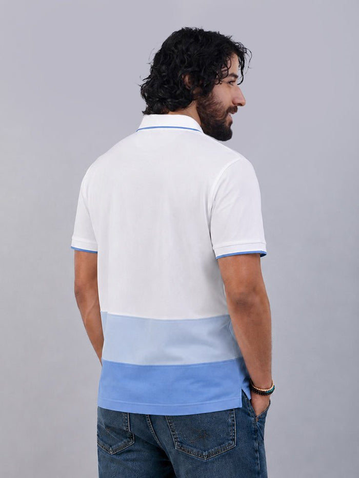 Aeris White Cotton Polo T-Shirt back look