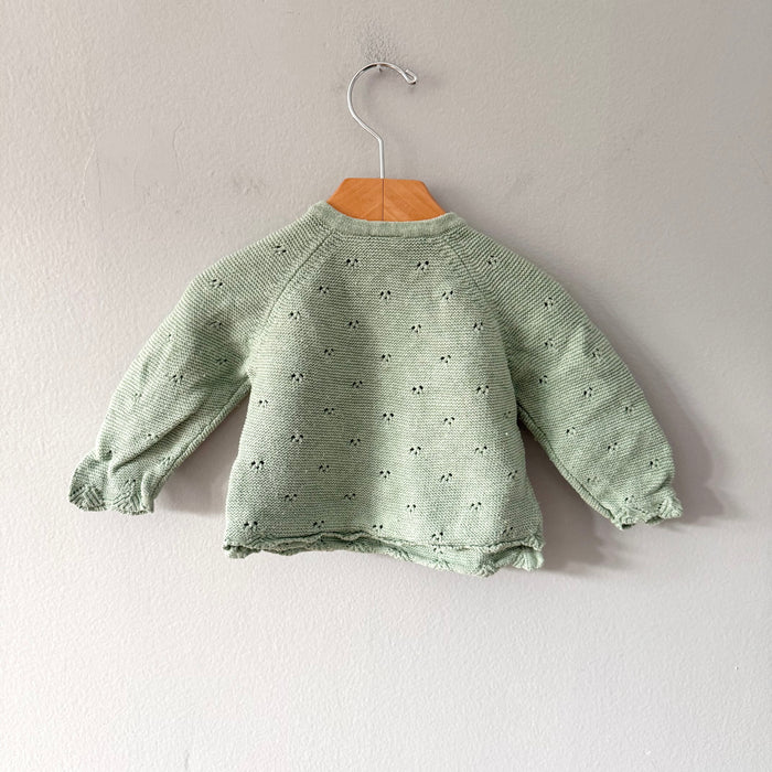 Alana / Cotton knit kimono top - green / 62(3-6M)