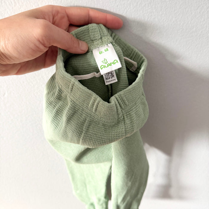 Alana / Green waffle bottom / 68(3-6M)