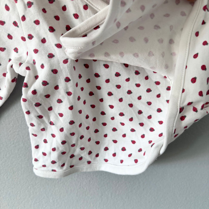 Alana / White x ladybug long sleeve kimono top / 3-6M(62)