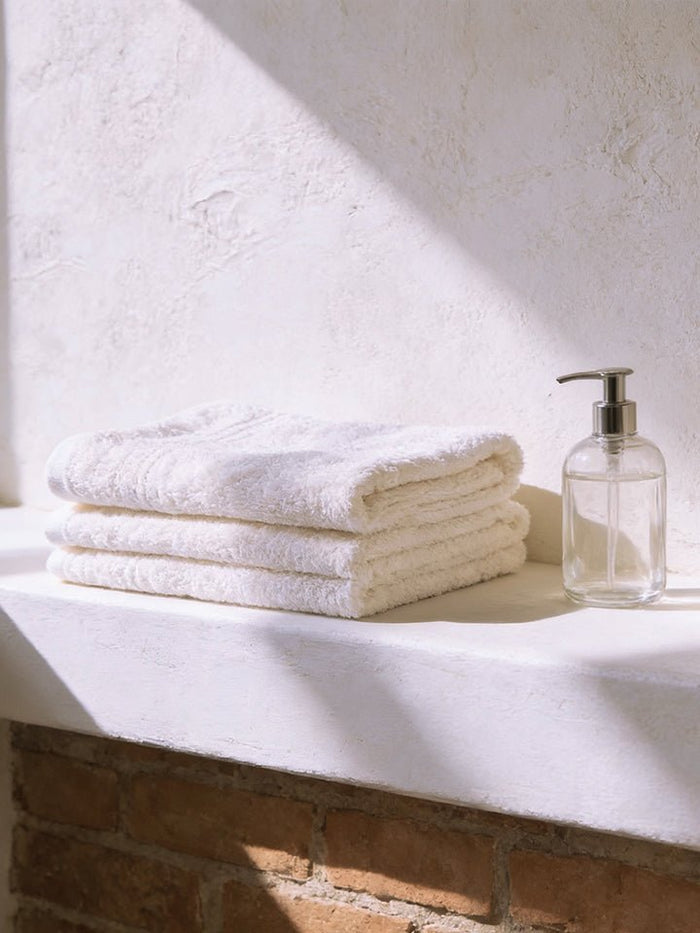 Alba White Cotton Hand Towel (Pack of 2)