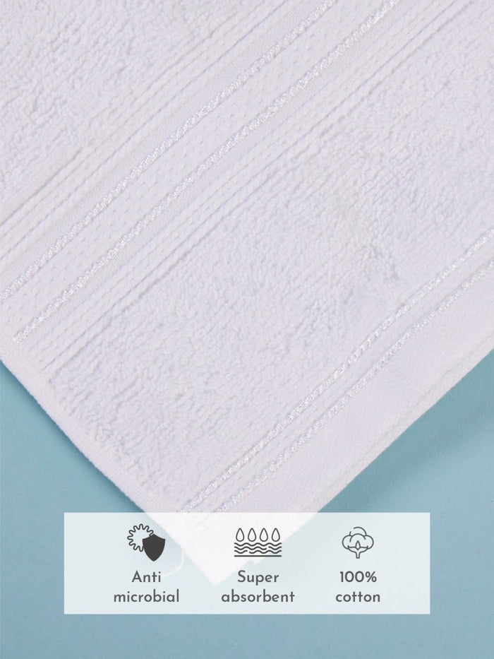 Alba White Cotton Hand Towel (Pack of 2)