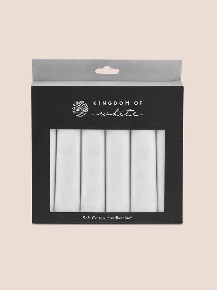 Alpine White 100% Cotton Handkerchief