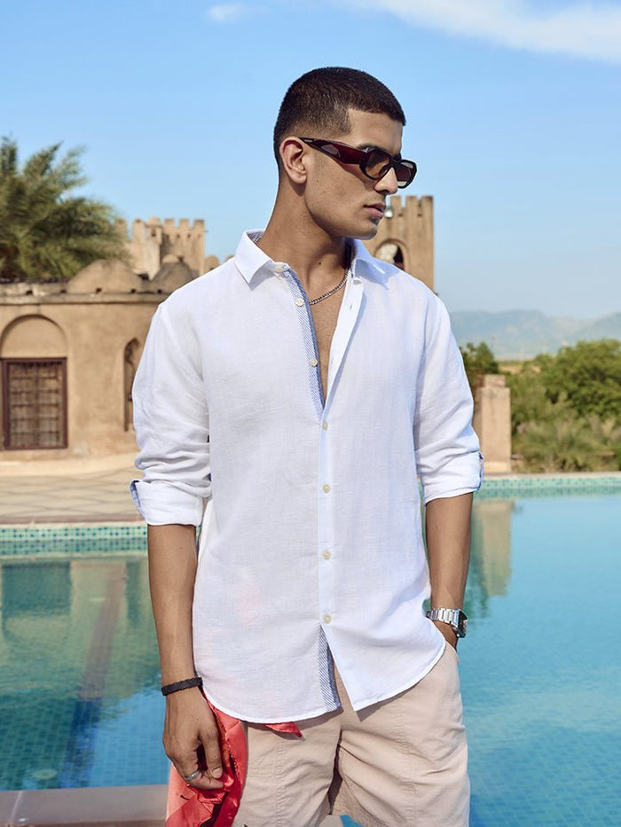Amalfi White Relaxed Fit Linen Shirt