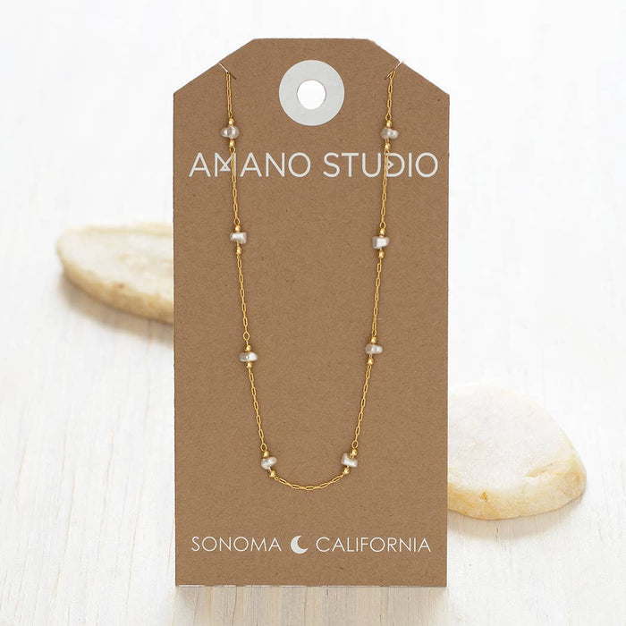 Amano Studio - Freshwater Pearl Station Chain Necklace