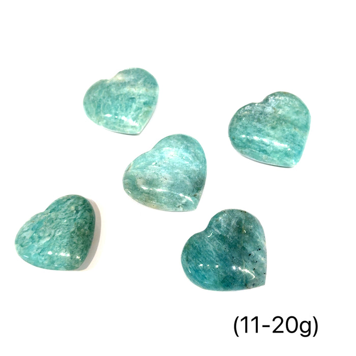 One (11-20g) Amazonite Gemstone Heart