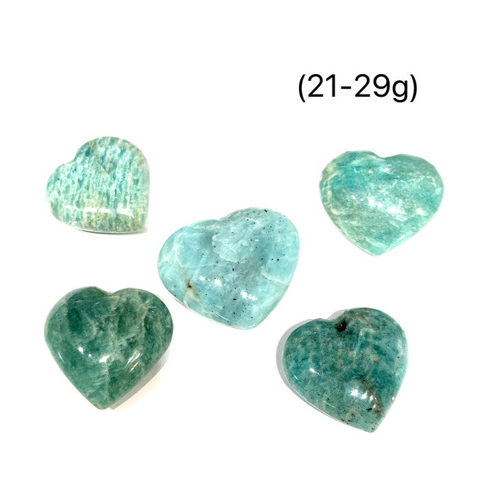 One (20-29g) Amazonite Gemstone Heart