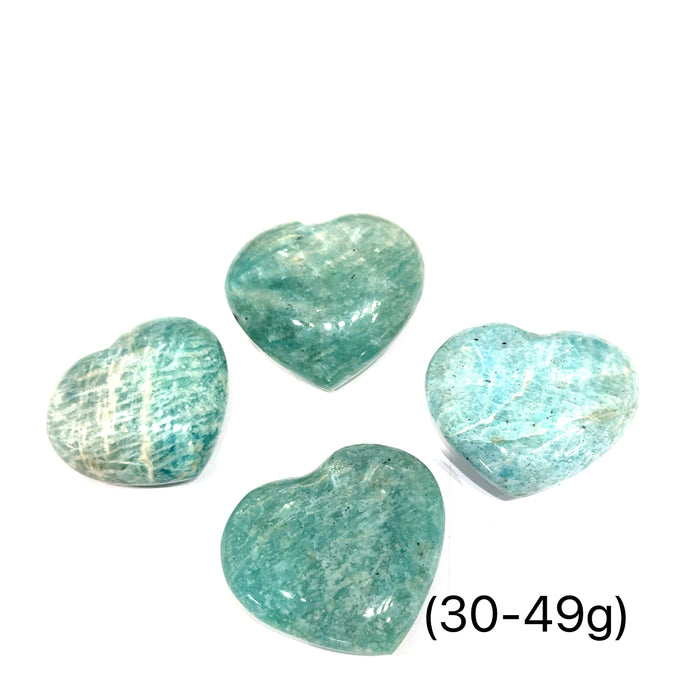 One (30-49g) Amazonite Gemstone Heart