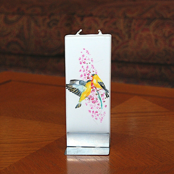 American Finches  Flaytz Twin Wick Thin Flat Candle