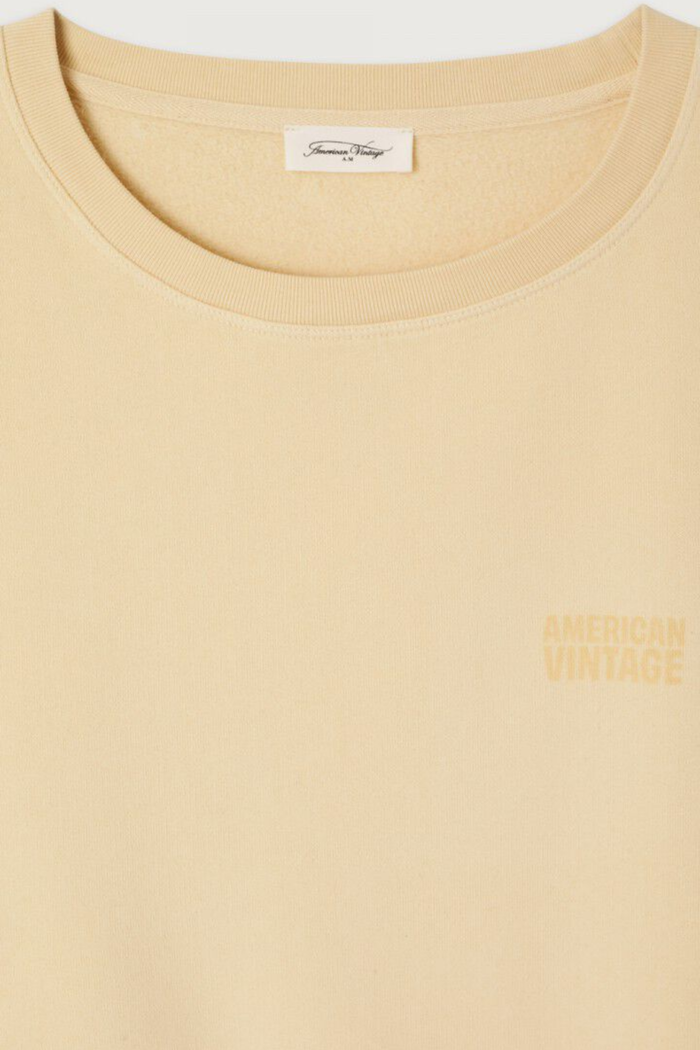 American Vintage Jitbay Sweatshirt in Limonade Vintage, a soft butter yellow oversized 100% cotton sweatshirt.